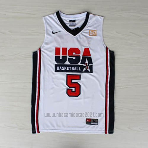 Camiseta USA 1992 David Robinson #5 Blanco